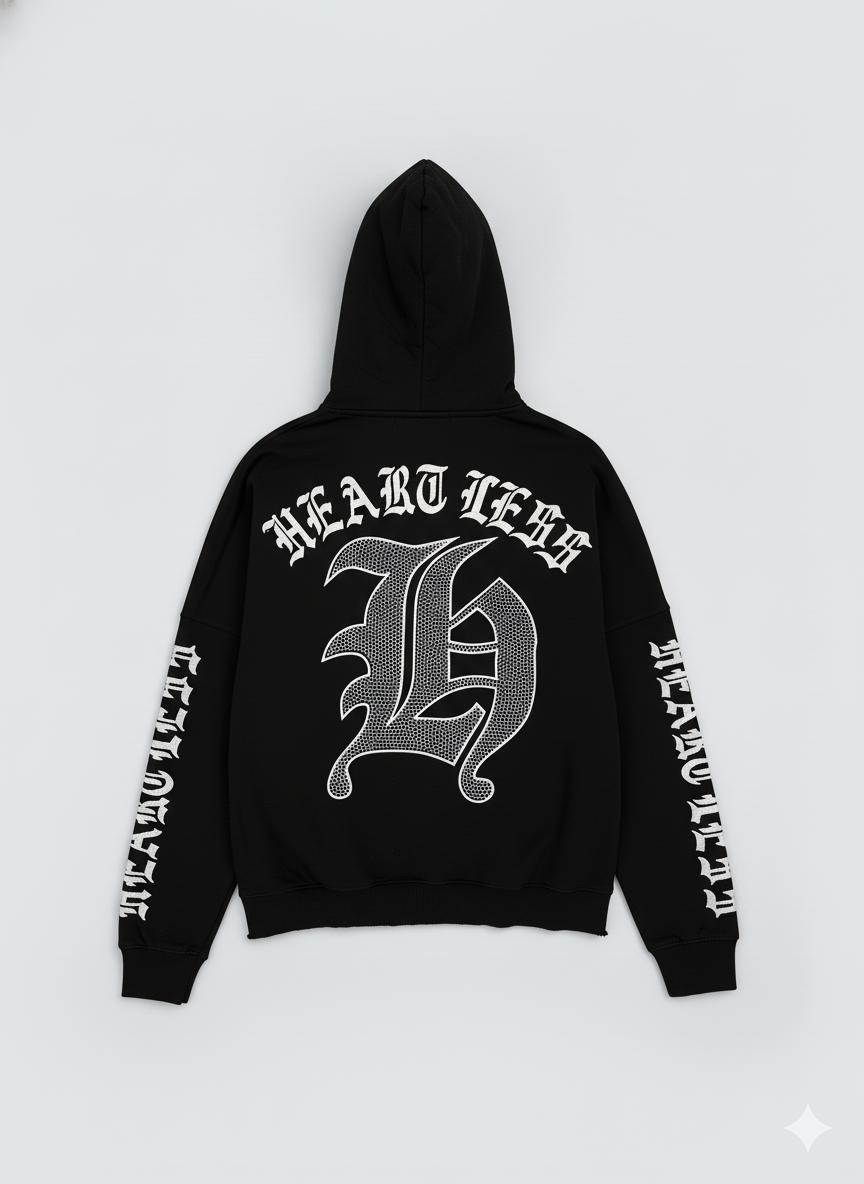 Focus Hoodie - Heartless Cropped - Black - 80559H