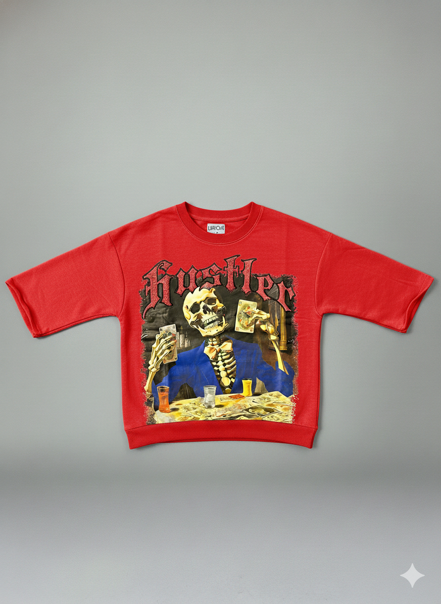 Focus T-Shirt - Hustler Crop Stone - Red - 80717S