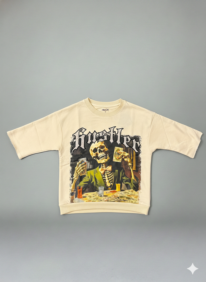 Focus T-Shirt - Hustler Crop Stone - Cream - 80717S