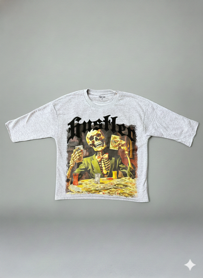 Focus T-Shirt - Hustler Crop Stone - Grey - 80717S