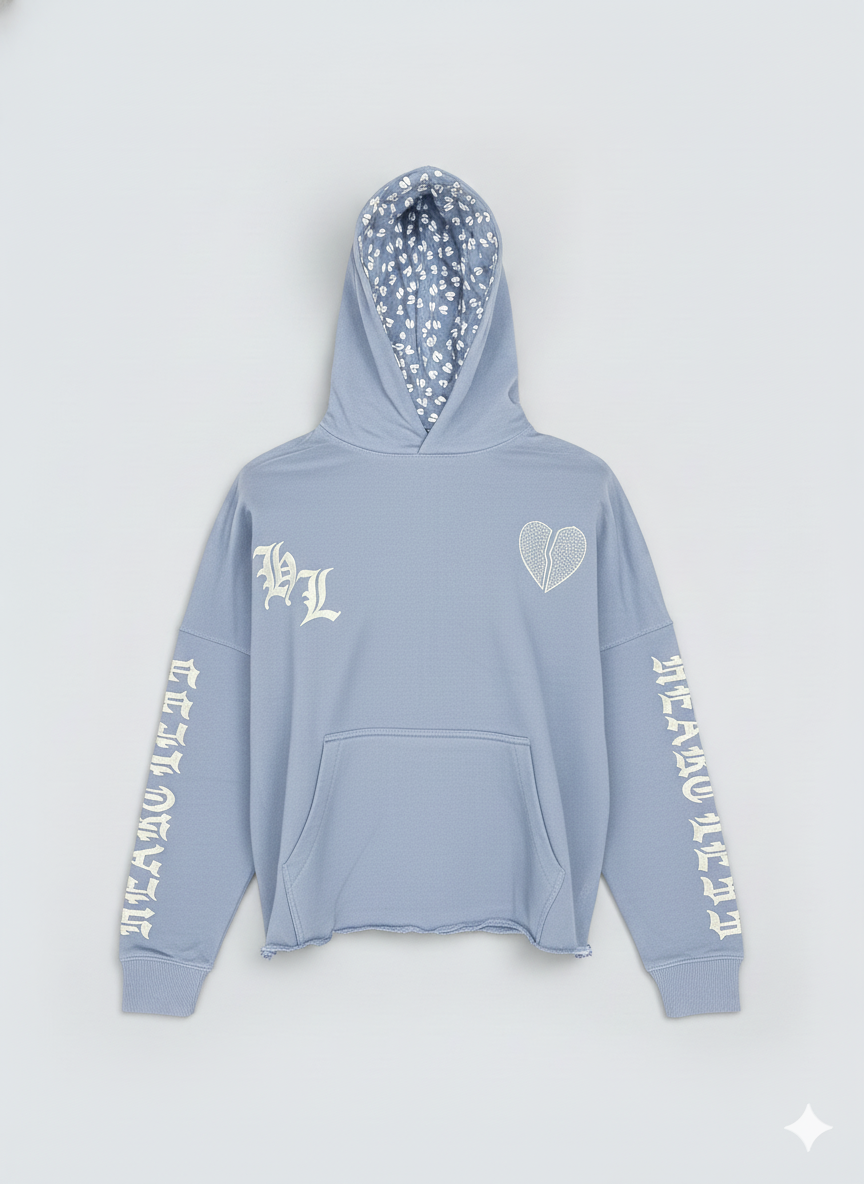 Focus Hoodie - Heartless Cropped - C.blue - 80559H