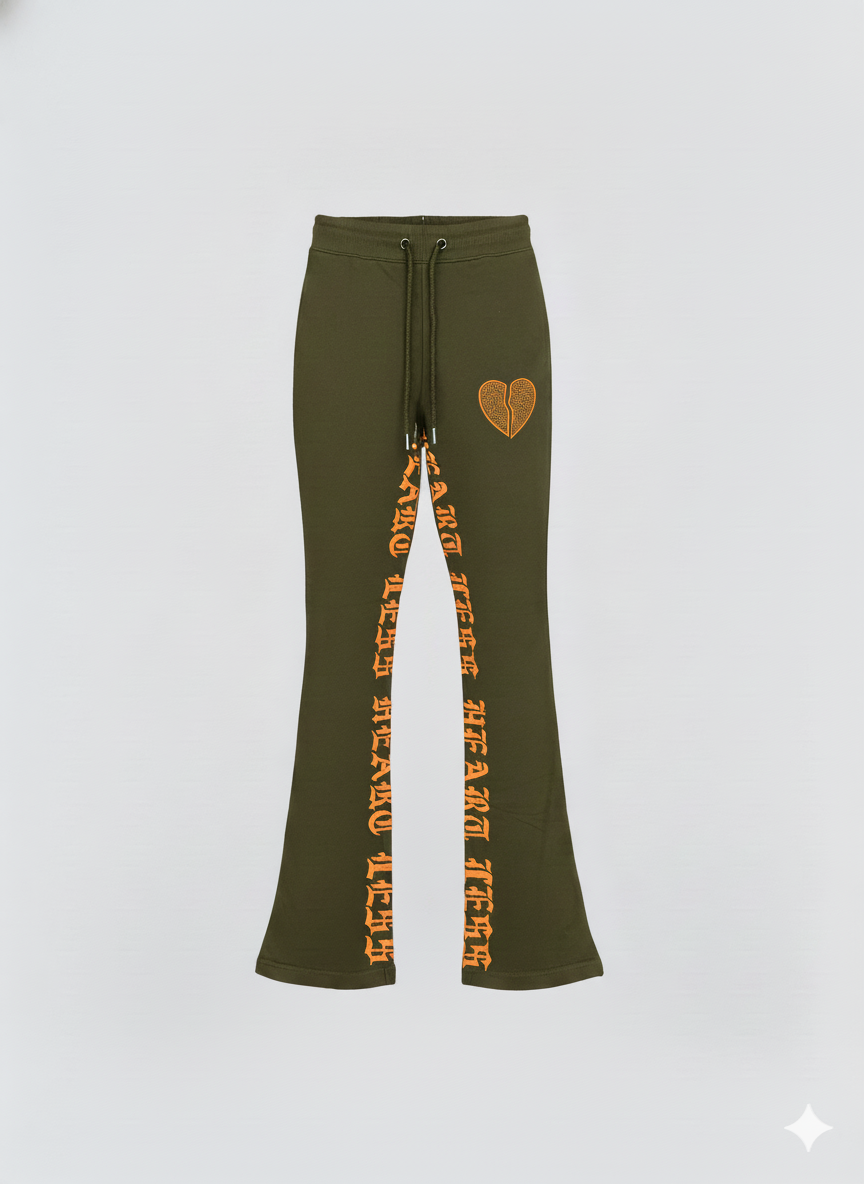 Focus Sweatpants - Heartless Stacked - Olive - 80559S