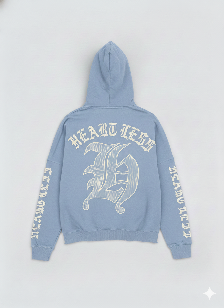 Focus Hoodie - Heartless Cropped - C.blue - 80559H
