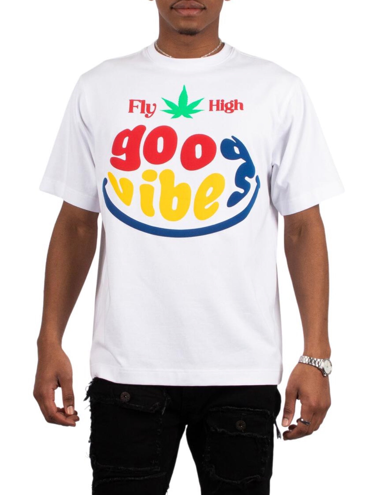 Majestik T-Shirt - Good Vibes - White - TE2352