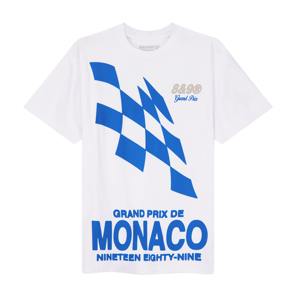 8&9 T-Shirt - Grand Prix - White Royal Blue