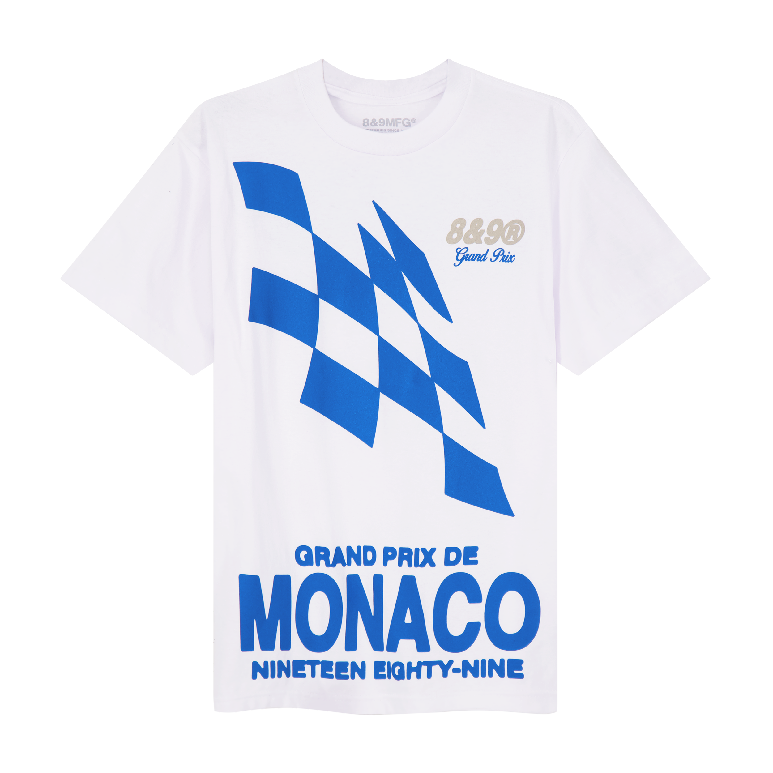 8&9 T-Shirt - Grand Prix - White Royal Blue