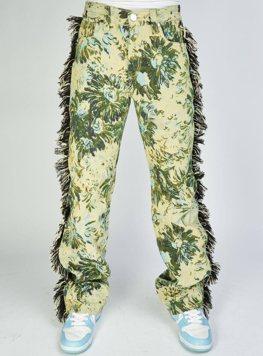 Politics Jeans - Woven Stacked With Frey - Green Jacquard - Donovan 505
