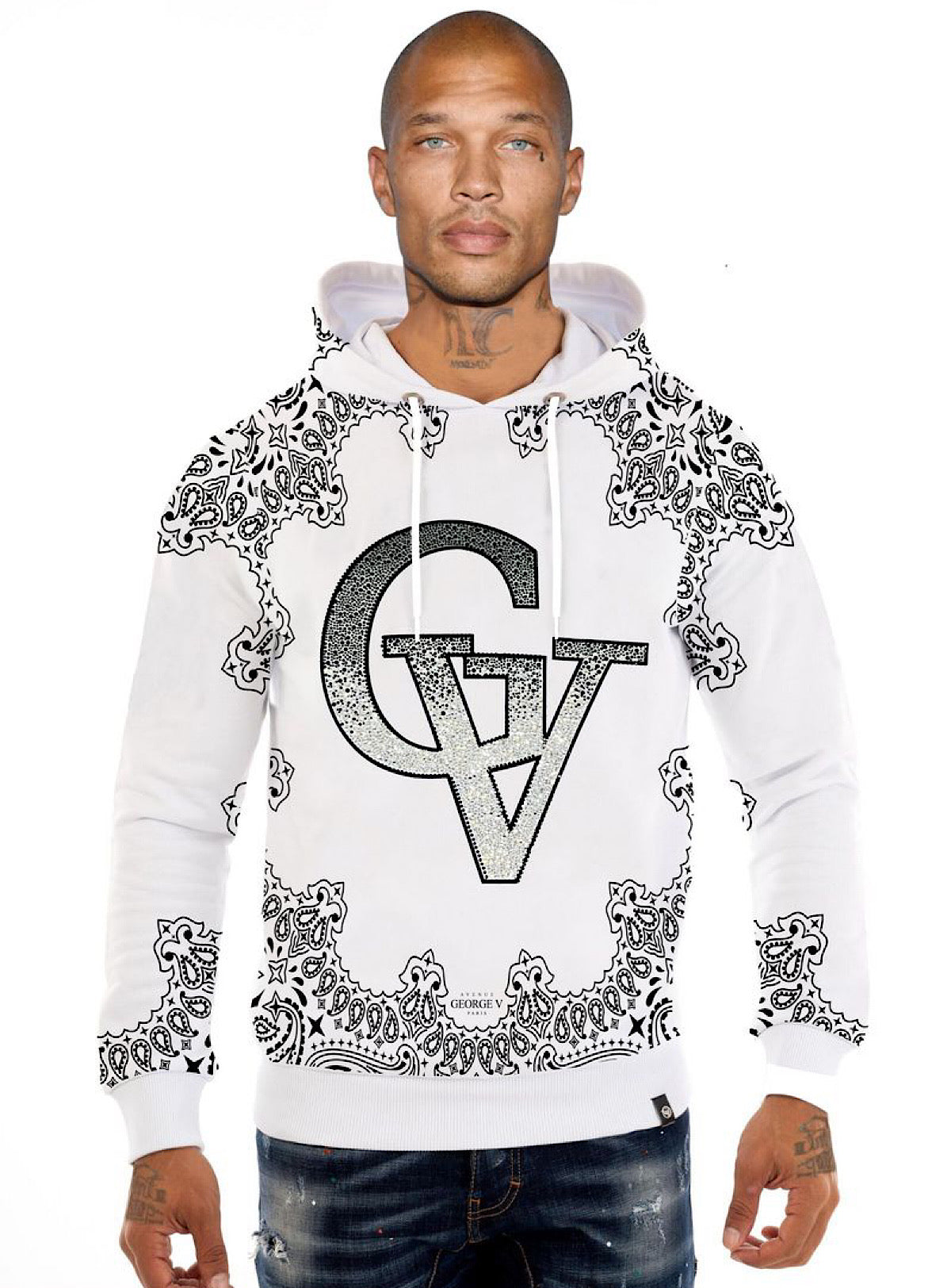 George V Hoodie - Men's Swet - White - GV-2806