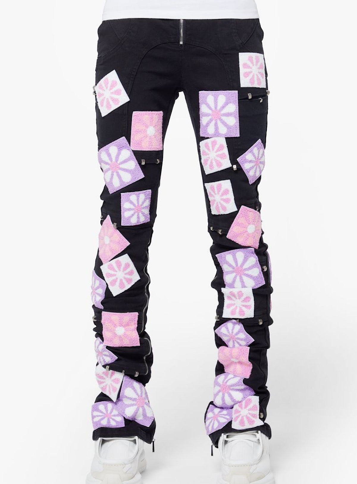 Guapi Jeans - Obsidian Flower - Black And Pink