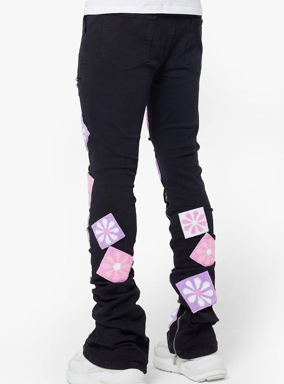 Guapi Jeans - Obsidian Flower - Black And Pink
