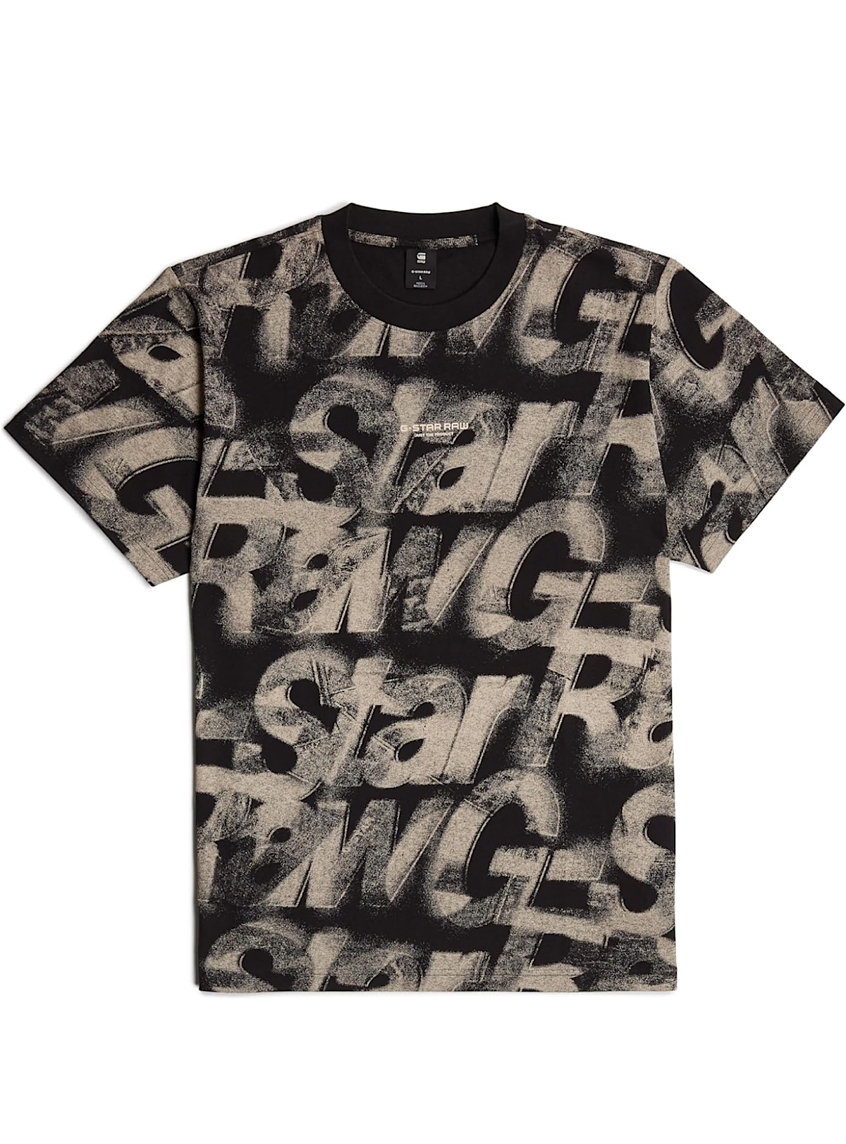 G-Star T-Shirt - Sprayed Letters - Chalk Black - D26290