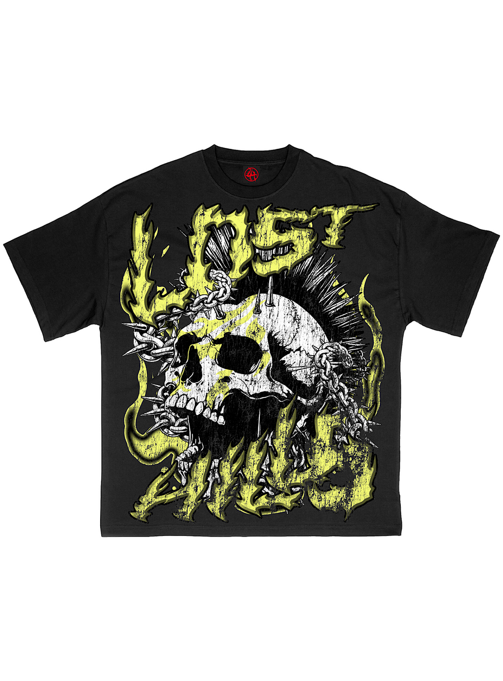 Lost Hills T-Shirt - Skull - Black And Yellow - LH4004