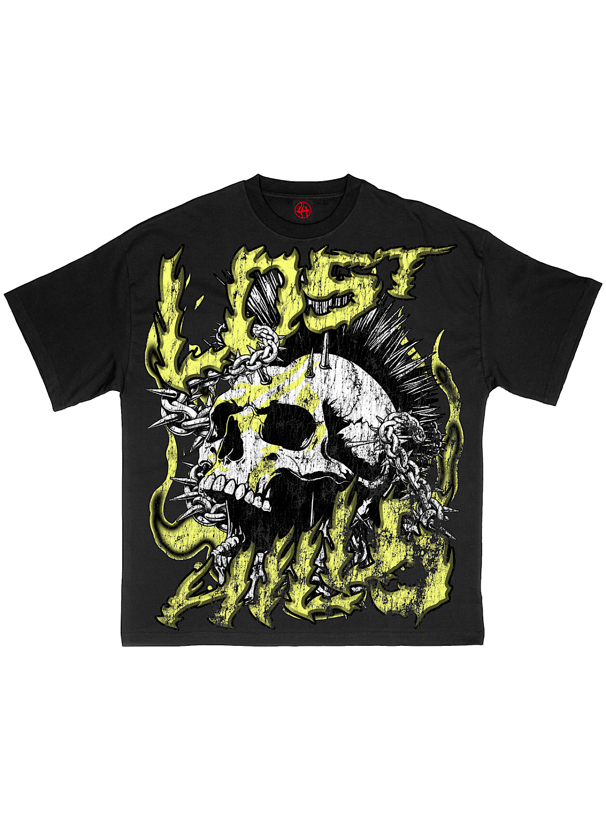 Lost Hills T-Shirt - Skull - Black And Yellow - LH4004