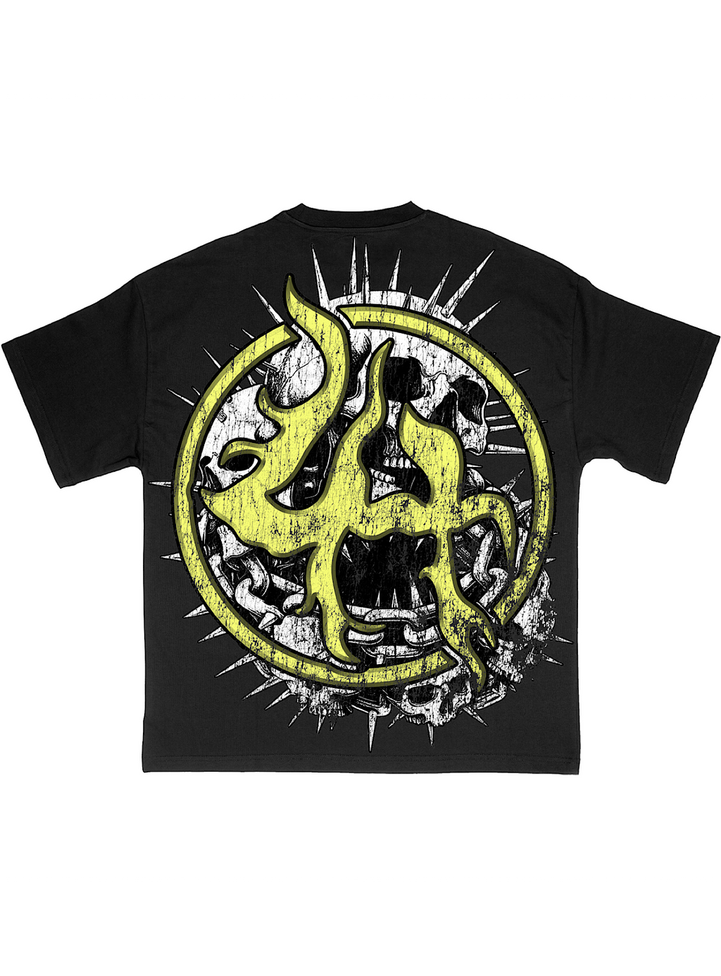 Lost Hills T-Shirt - Skull - Black And Yellow - LH4004