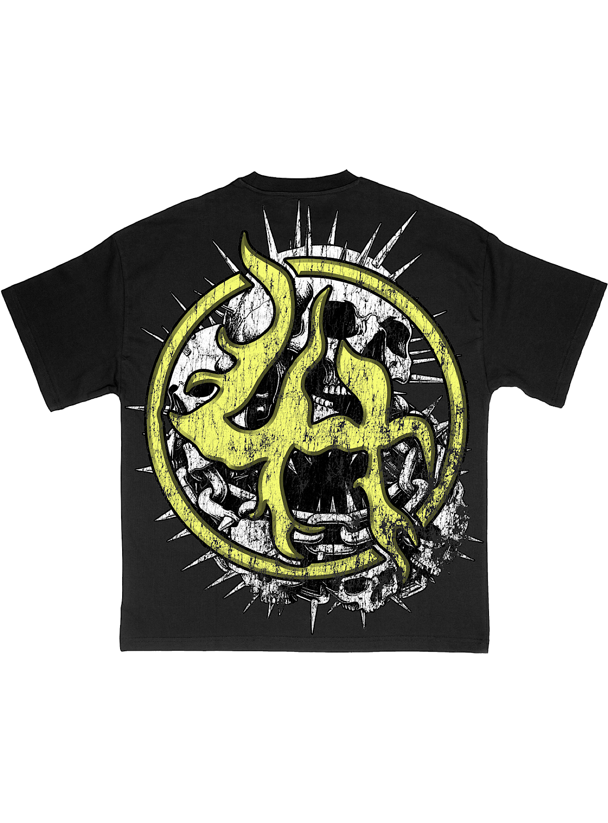 Lost Hills T-Shirt - Skull - Black And Yellow - LH4004