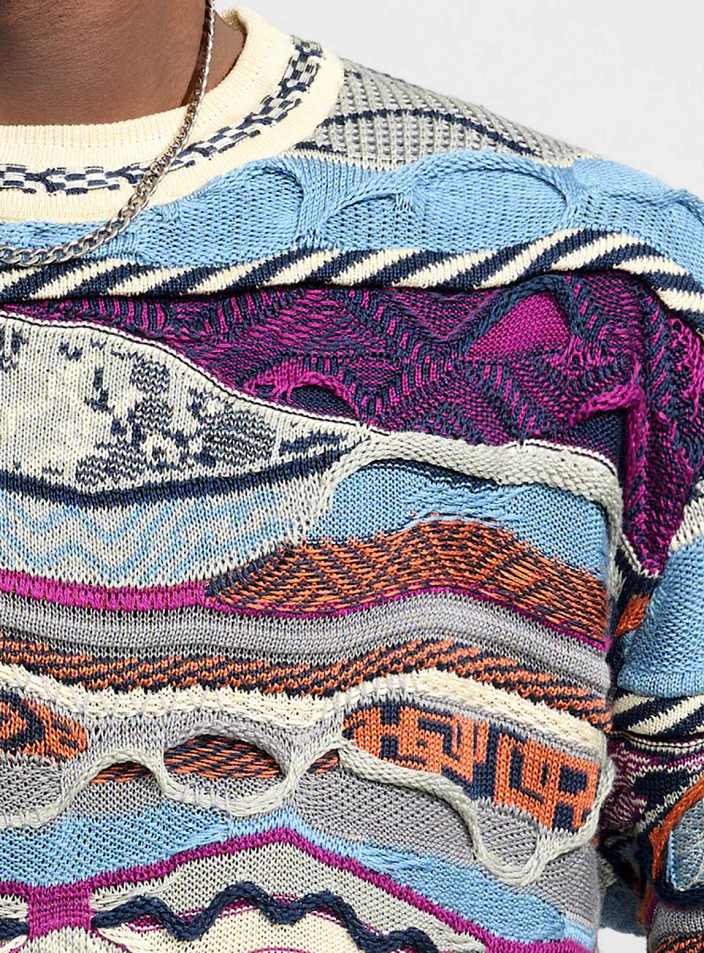 Coogi Sweater - Robina Crewneck - Cream And Purple - C23105