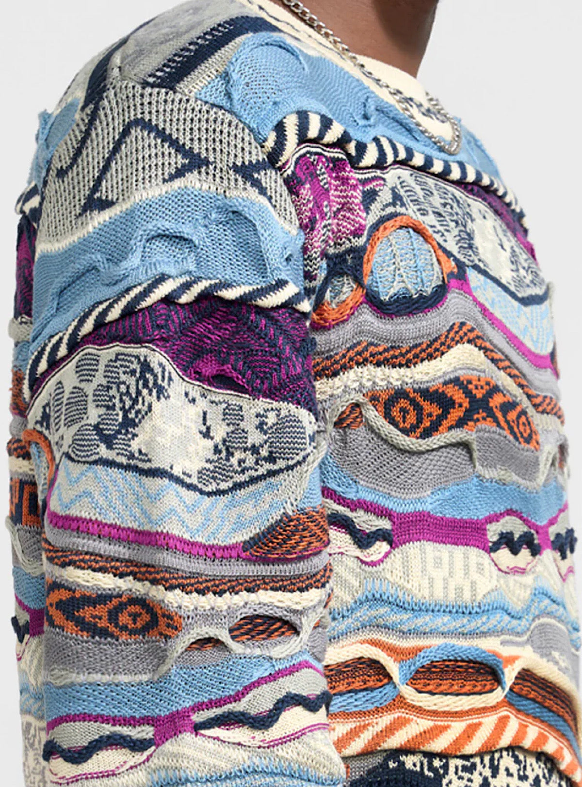 Coogi Sweater - Robina Crewneck - Cream And Purple - C23105