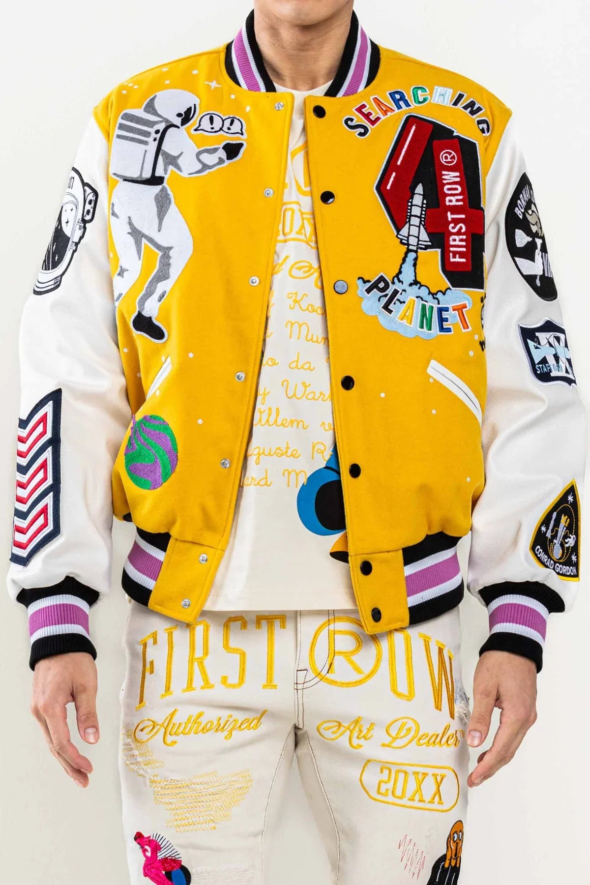 First Row Jacket - Searching 4 Planet B Varsity - Yellow - FRJ0048
