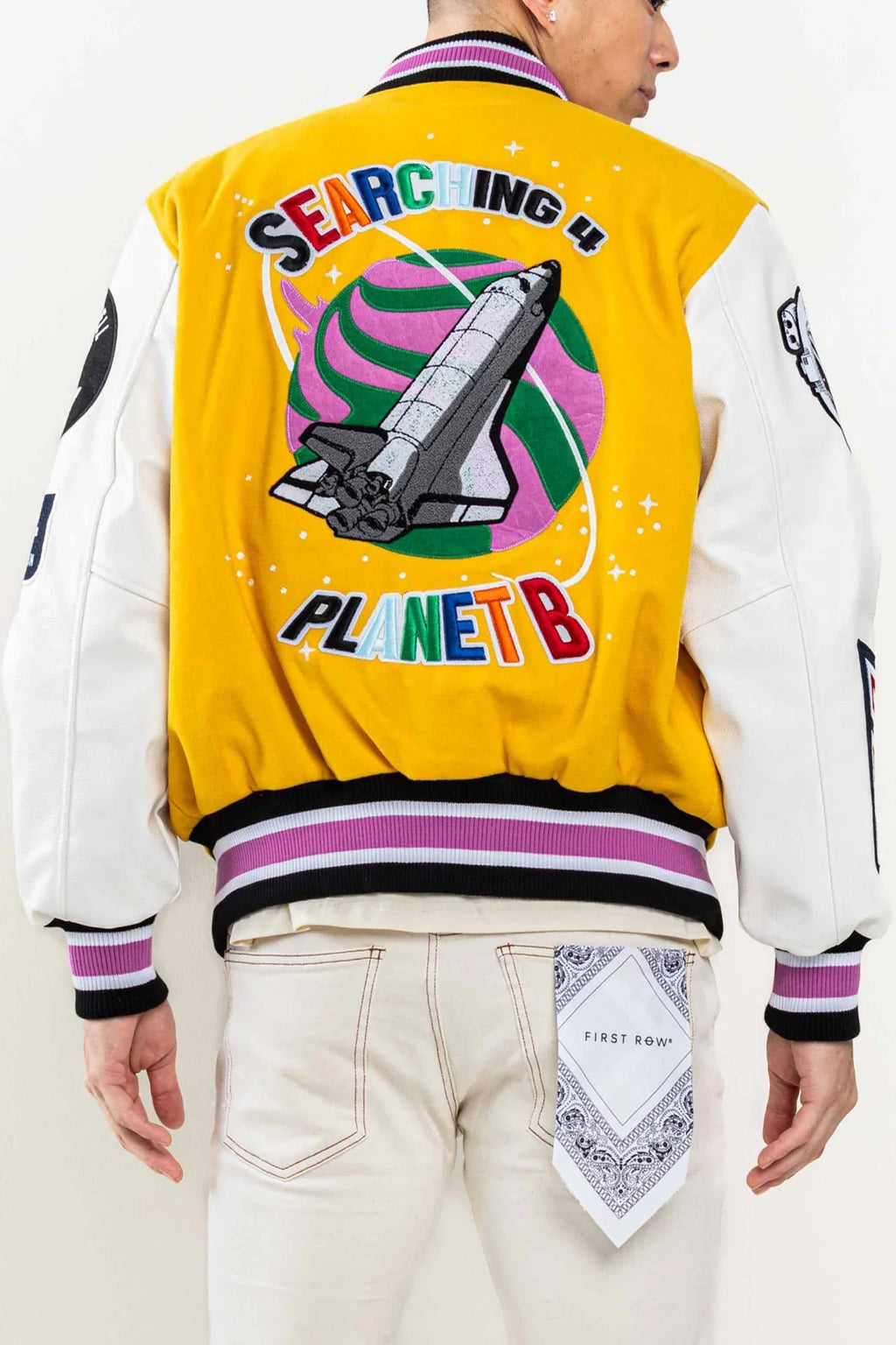 First Row Jacket - Searching 4 Planet B Varsity - Yellow - FRJ0048