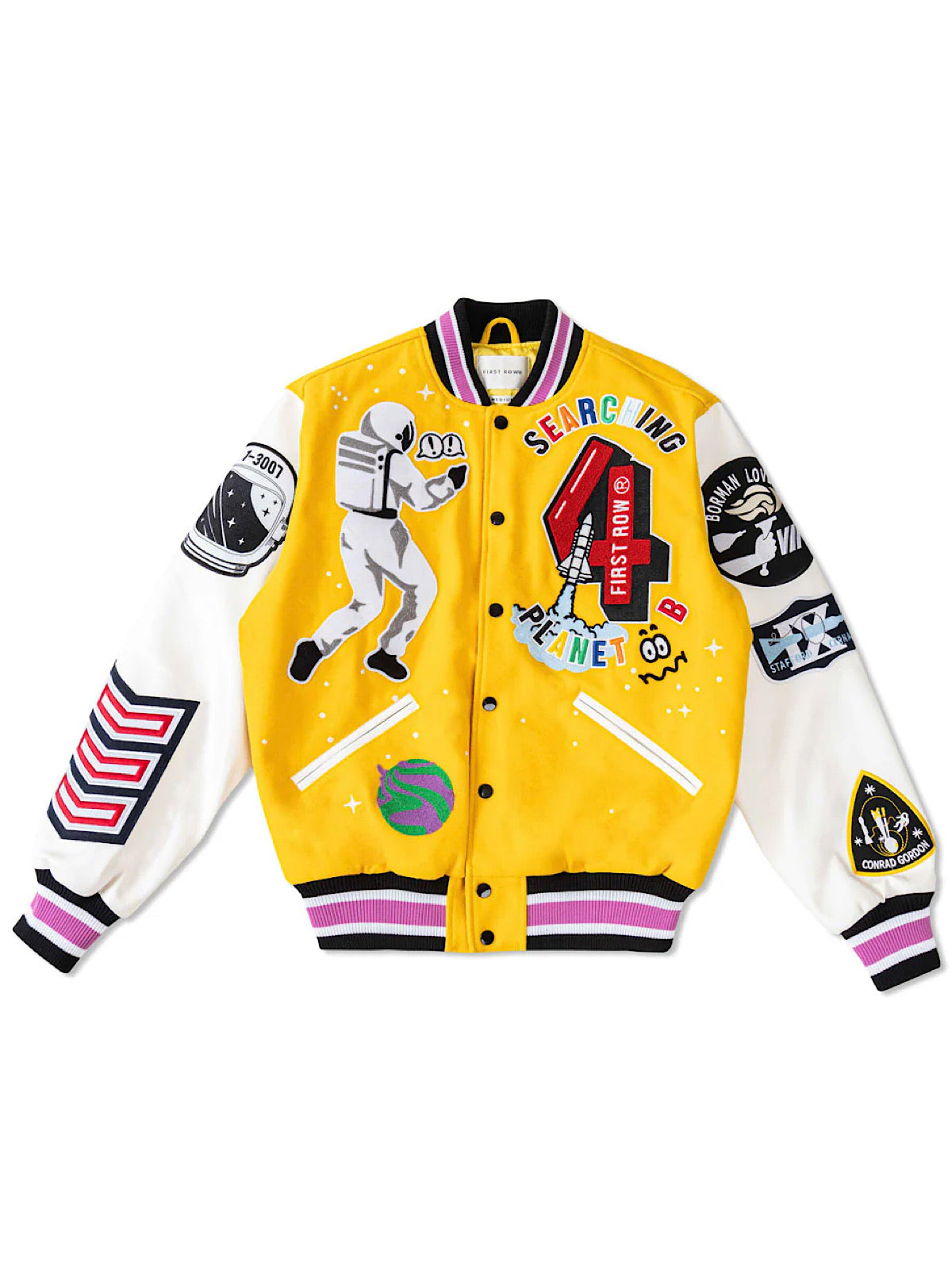 First Row Jacket - Searching 4 Planet B Varsity - Yellow - FRJ0048