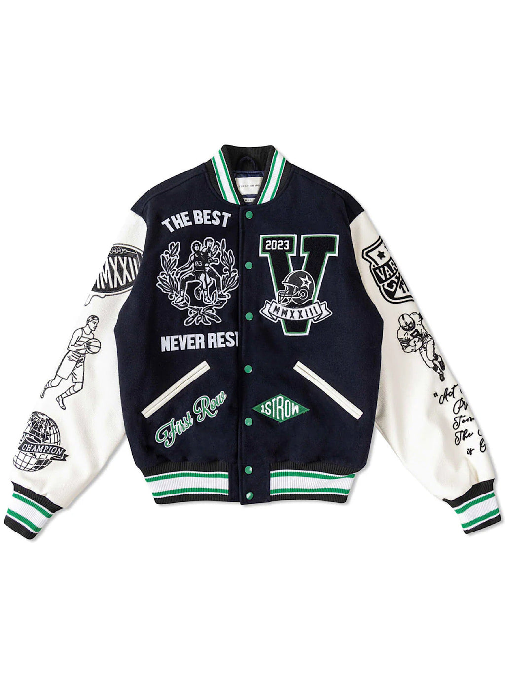 First Row Jacket - All Field The Best Never Rest Varsity - Navy - FRJ0041