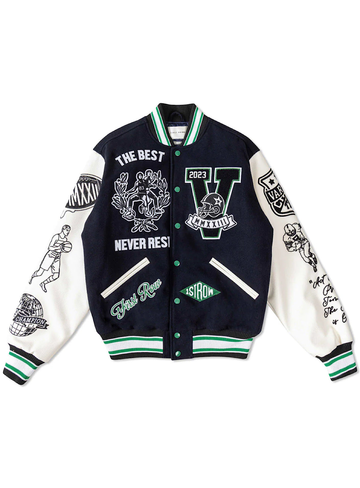 First Row Jacket - All Field The Best Never Rest Varsity - Navy - FRJ0041