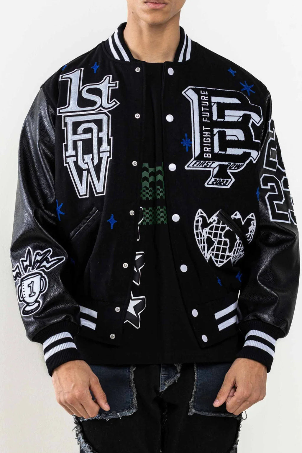 First Row Jacket - Mono Bright Future Varsity - Black - FRJ0040