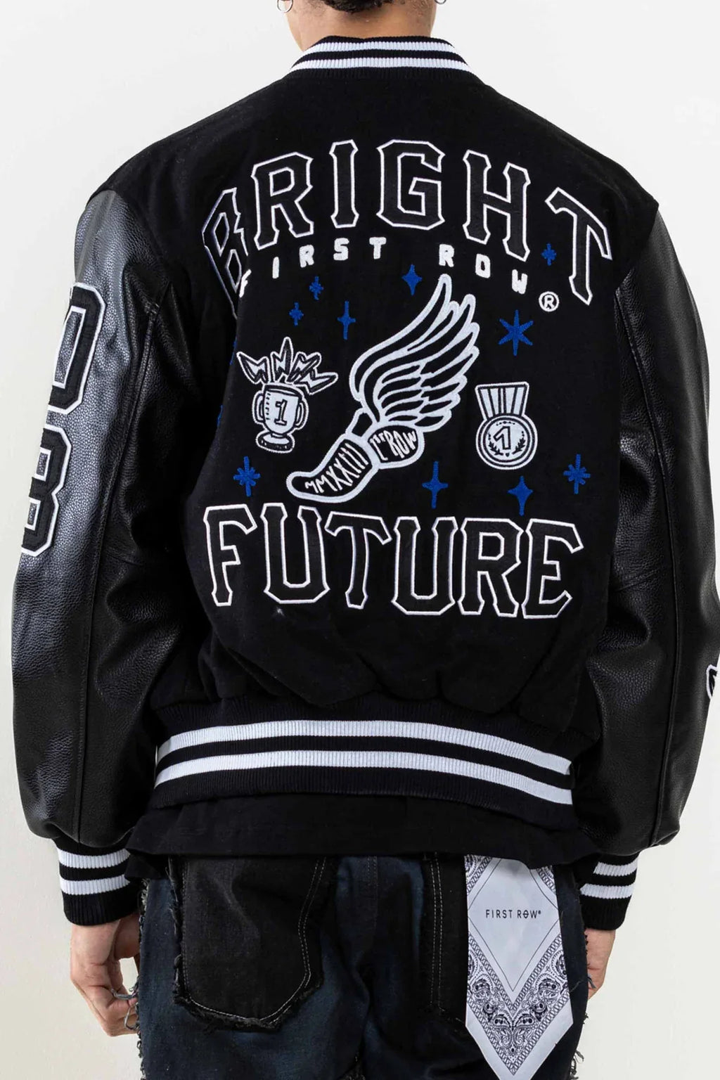 First Row Jacket - Mono Bright Future Varsity - Black - FRJ0040