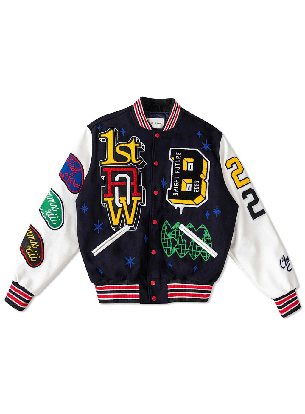 First Row Jacket - Bright Future Varsity - Navy - FRJ0042