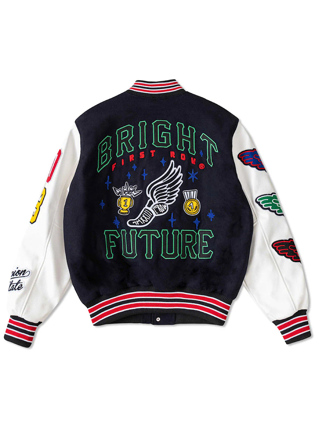 First Row Jacket - Bright Future Varsity - Navy - FRJ0042