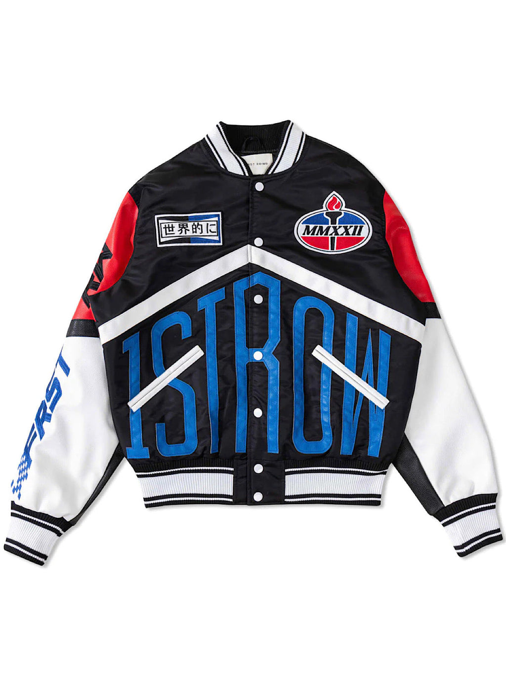 First Row Jacket - Nylon Rider Varsity - Black - FRJ0040