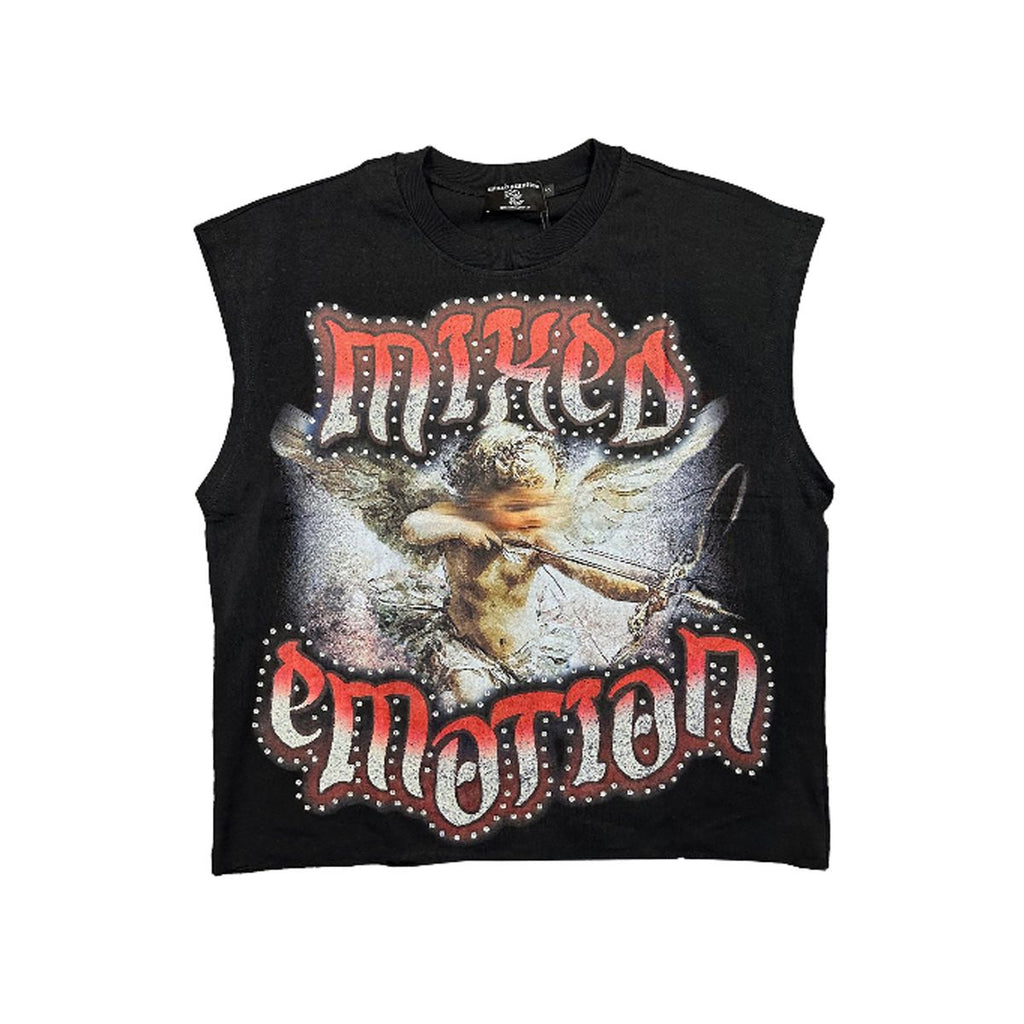 Mixed Emotion Tank Top - Angel - Black
