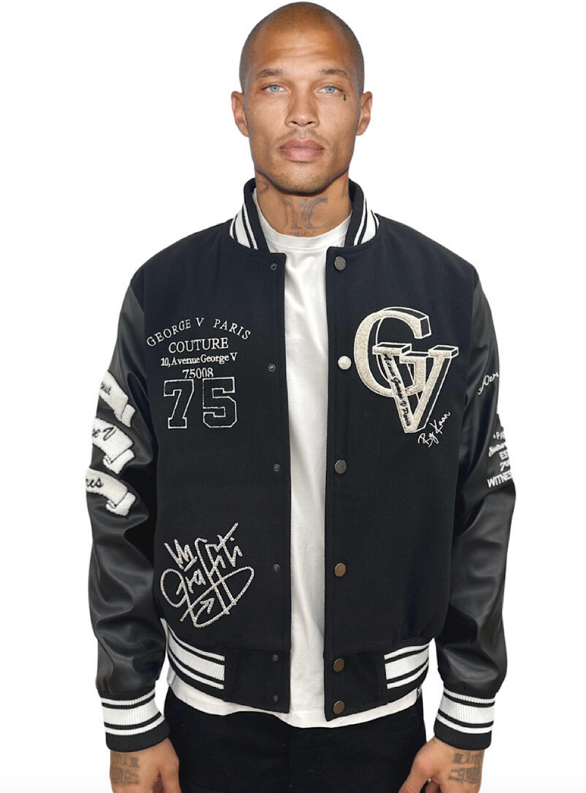 George V Jacket - Graffiti Couture Varsity - Black - GV5001