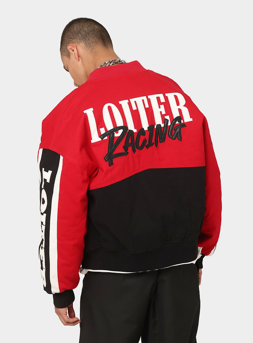 Loiter Jacket - Motor Sport - Red And Off White - LTMOTSPTJK