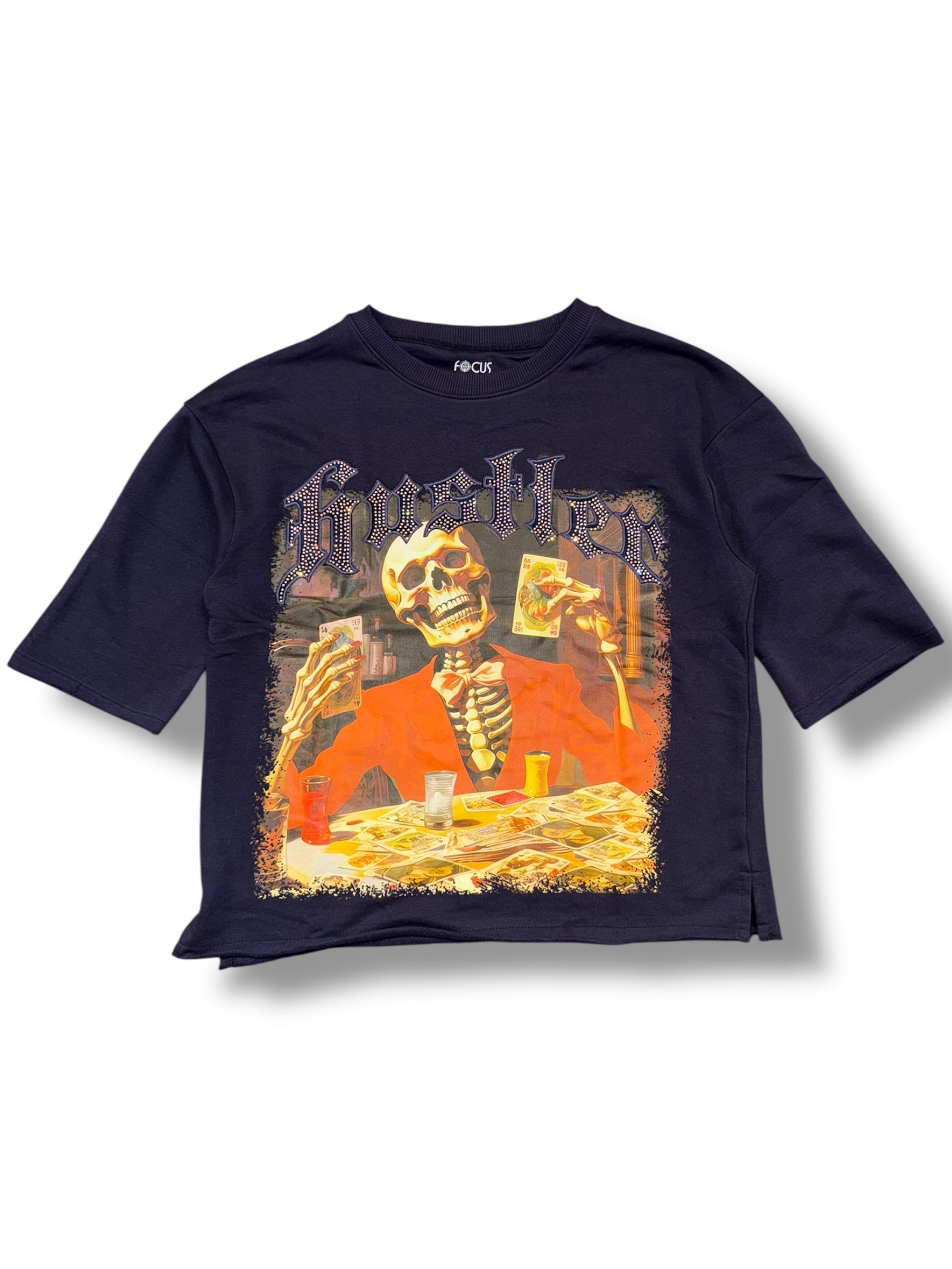 Focus T-Shirt - Hustler Crop Stone - Blue - 80717