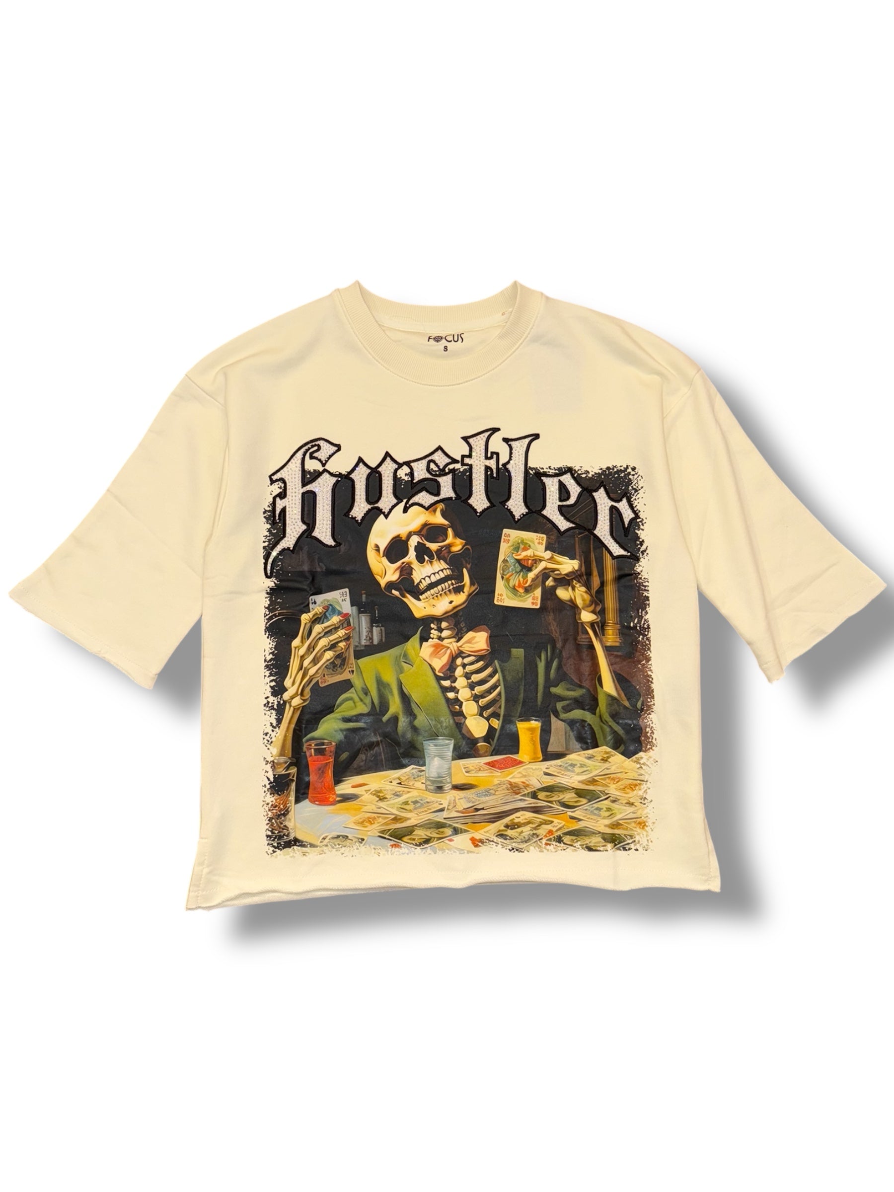Focus T-Shirt - Hustler Crop Stone - Ivory - 80717