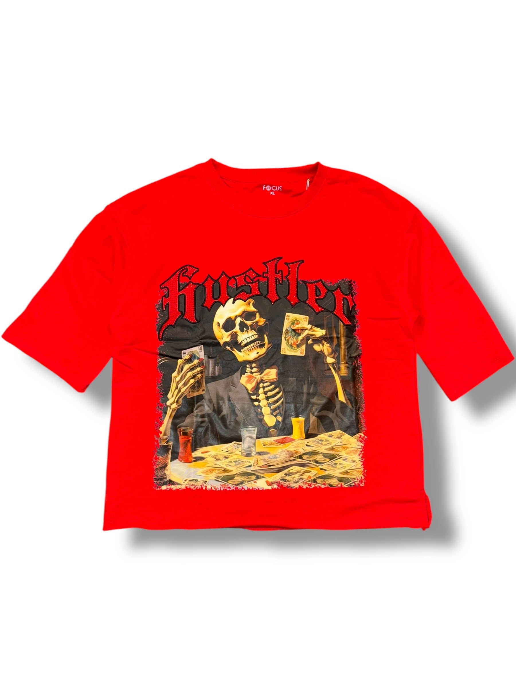 Focus T-Shirt - Hustler Crop Stone - Red - 80717