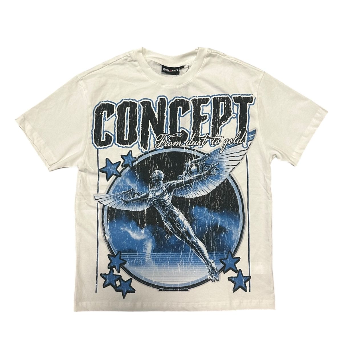 Concept T-Shirt - Dust To Gold - White And Blue - CTEE_58