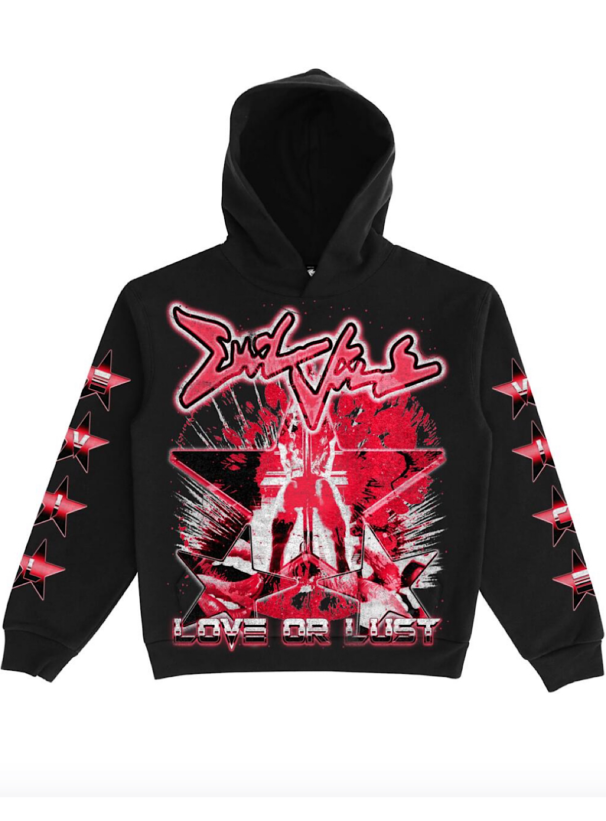 Evil Vice Hoodie - Love Or Lust - Black And Red - VICE23