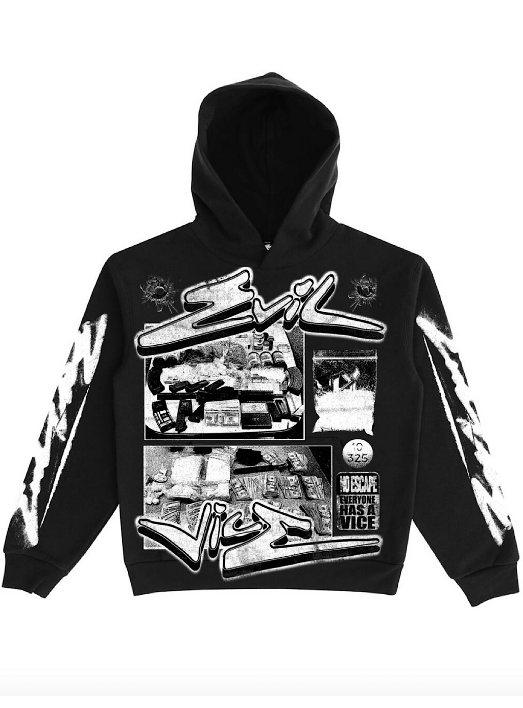 Evil Vice Hoodie - Vice Logo - Black And White - VICE26