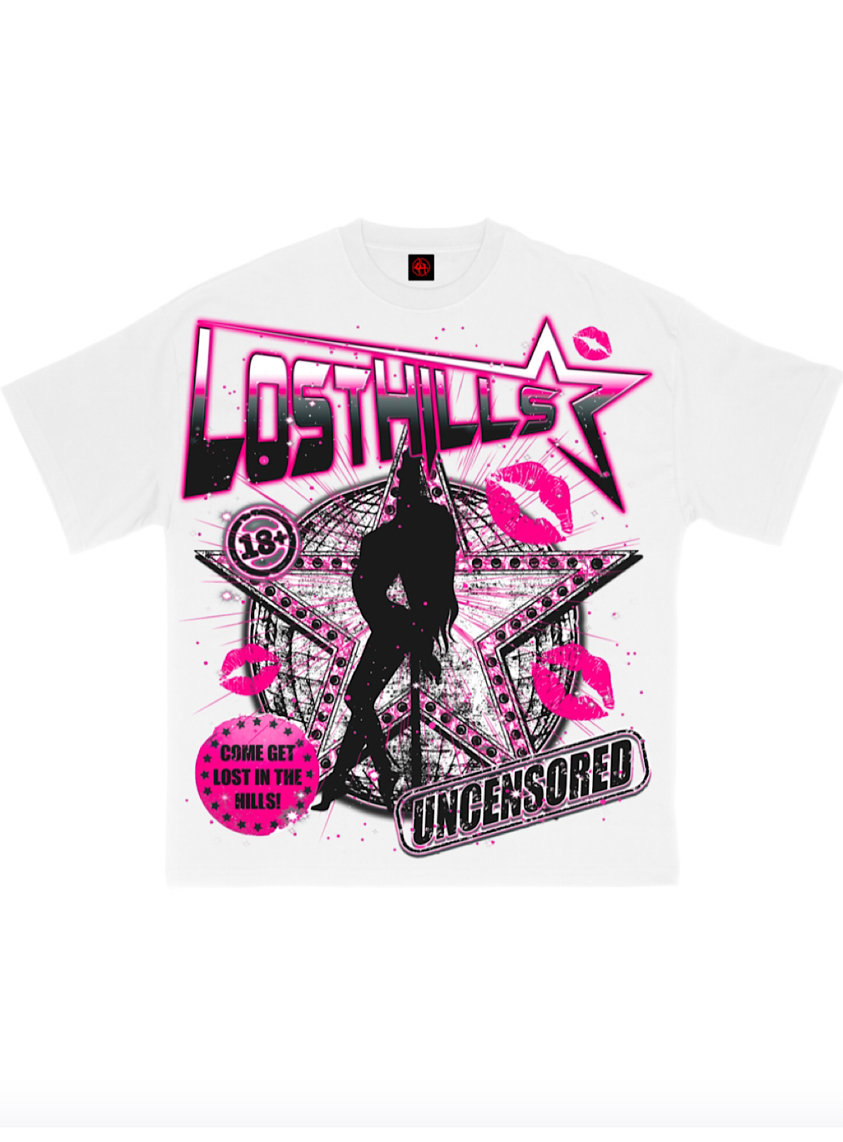 Lost Hills T-Shirt - Uncensored - White And Pink - LH20005