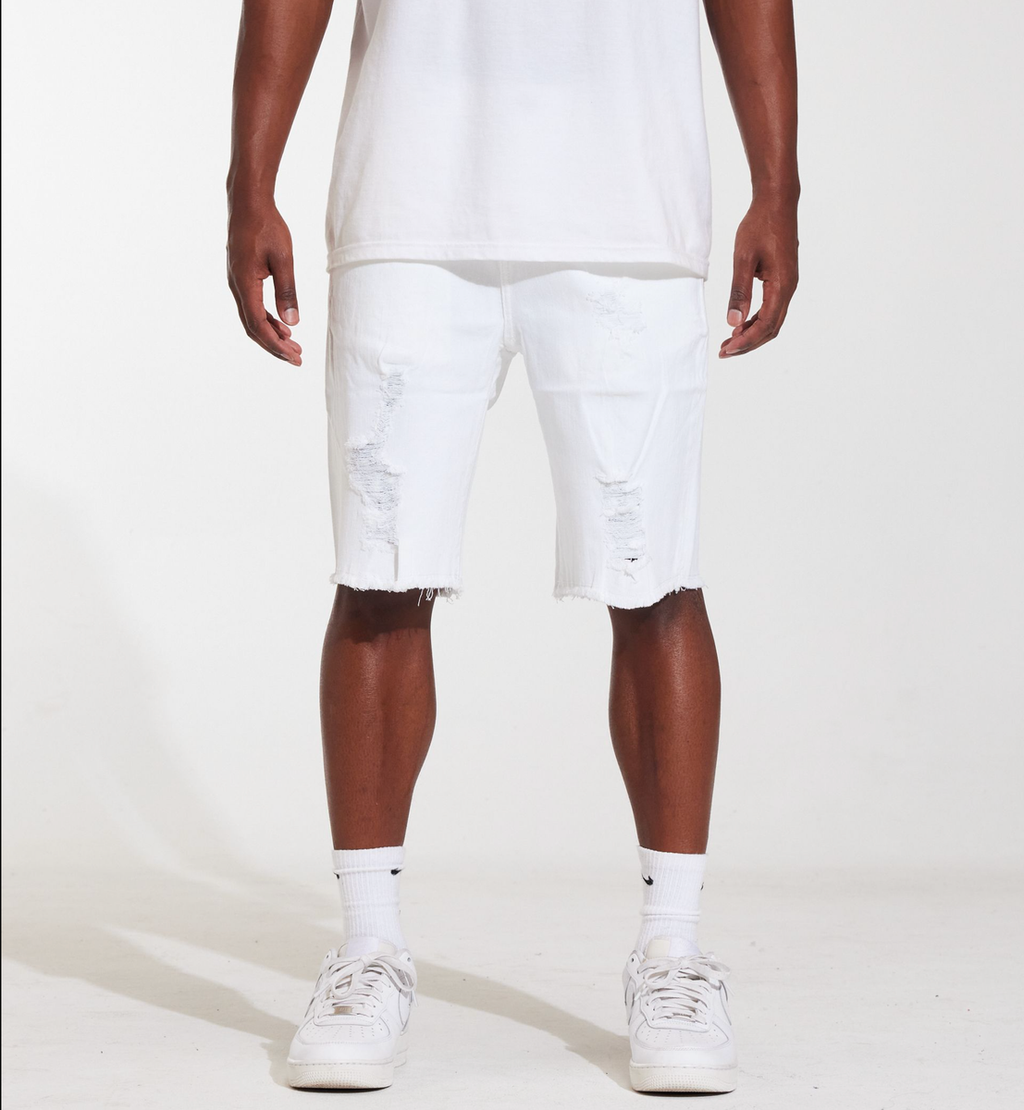 Crysp Denim Shorts - Atlantic - White - (CRYSPSUM24-038)