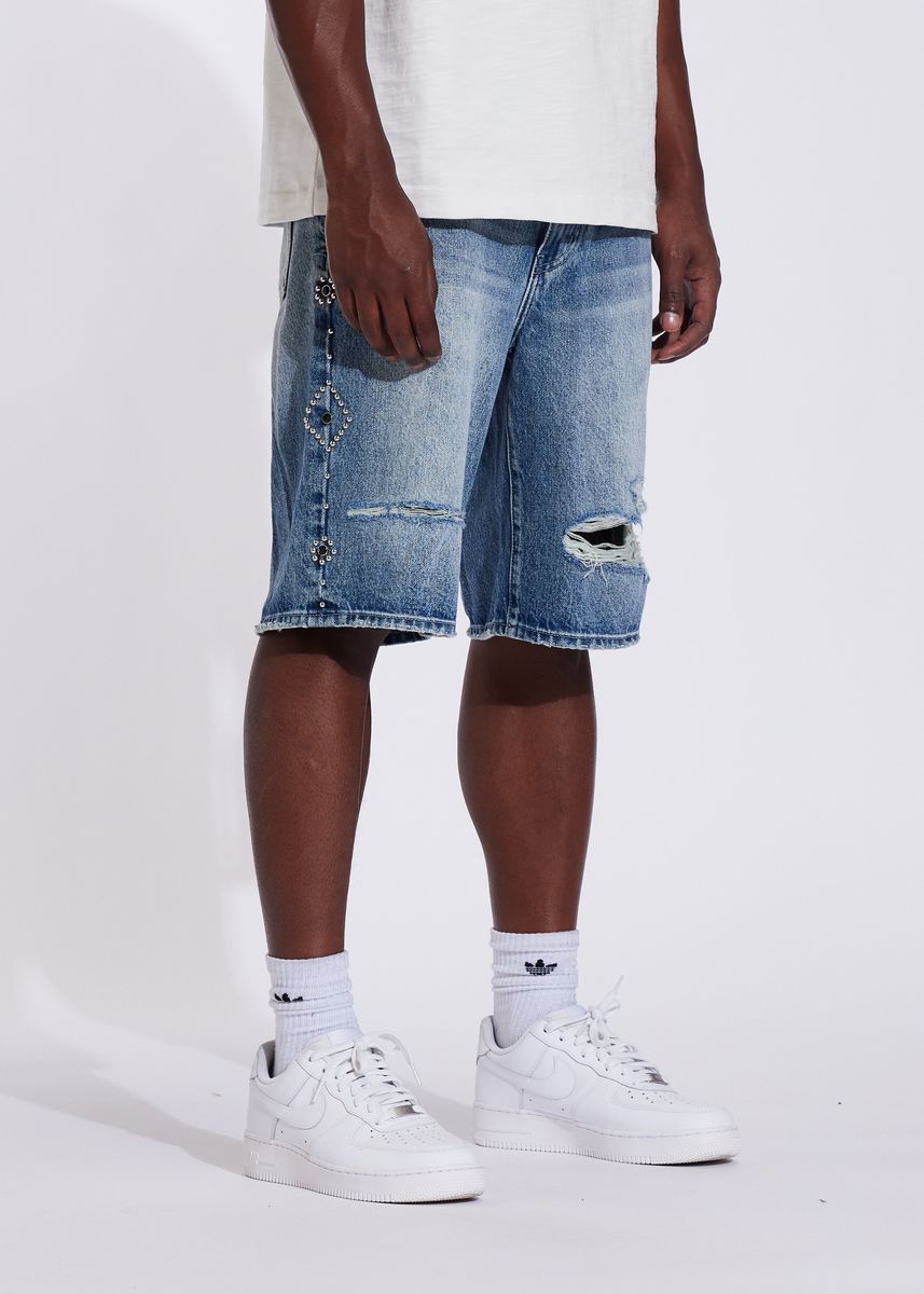 Crysp Denim Shorts - Rivet - Medium Wash - (CRYSUM25-209)