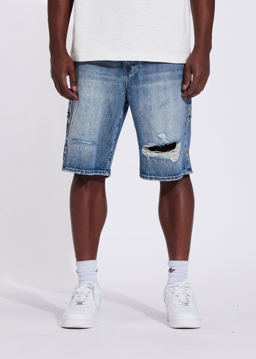 Crysp Denim Shorts - Rivet - Medium Wash - (CRYSUM25-209)