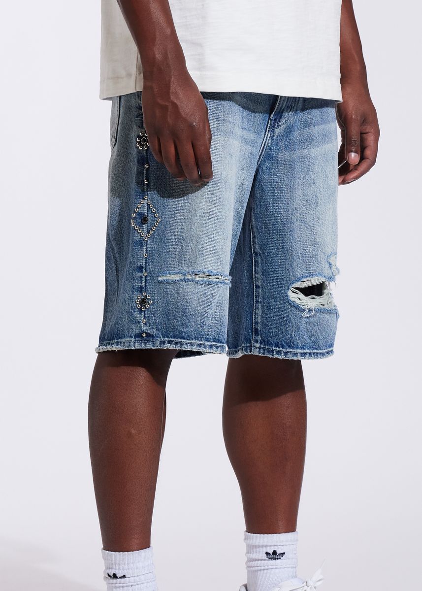 Crysp Denim Shorts - Rivet - Medium Wash - (CRYSUM25-209)