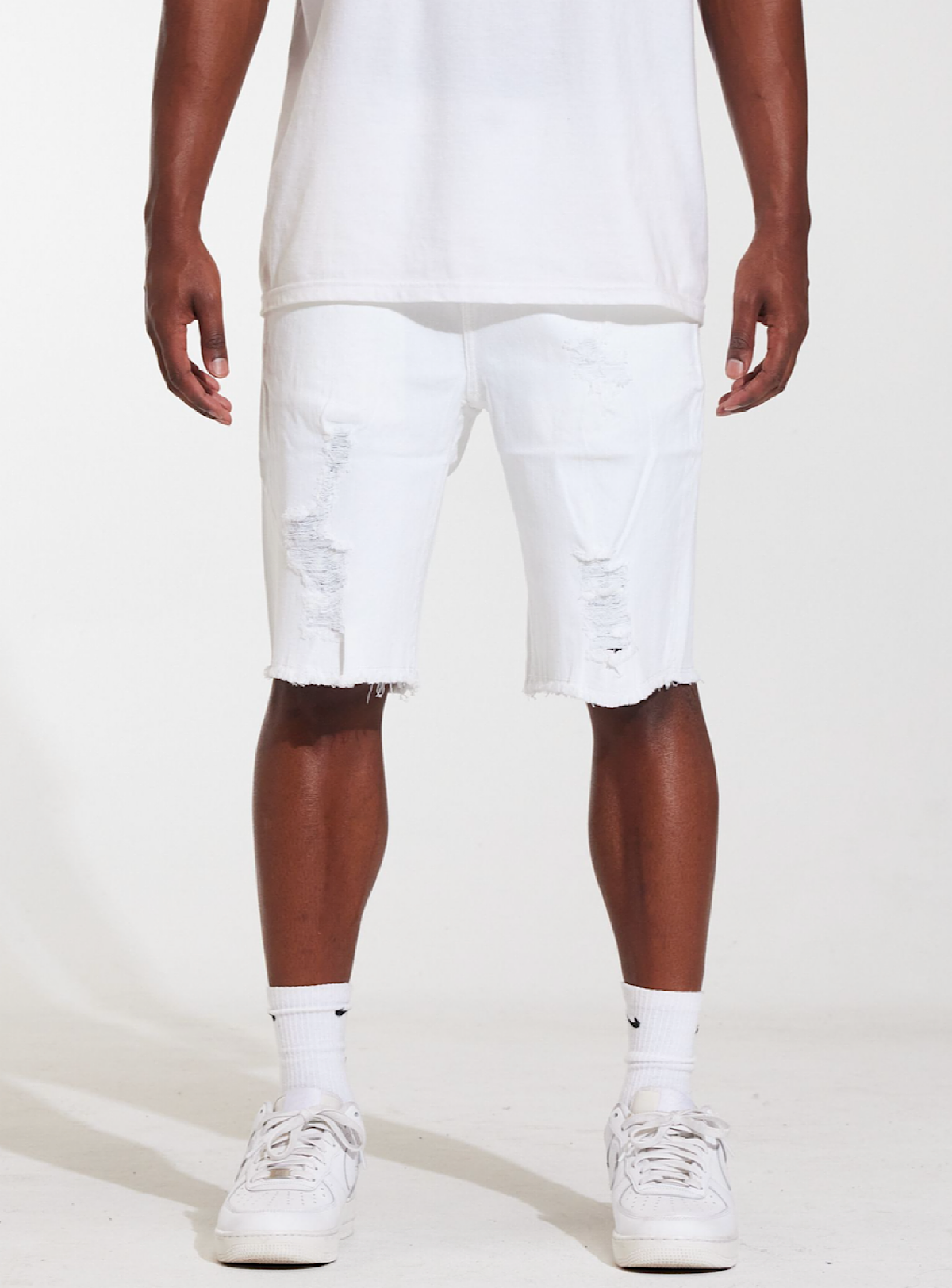 Crysp Denim Shorts - Atlantic - White - (CRYSPSUM24-038)