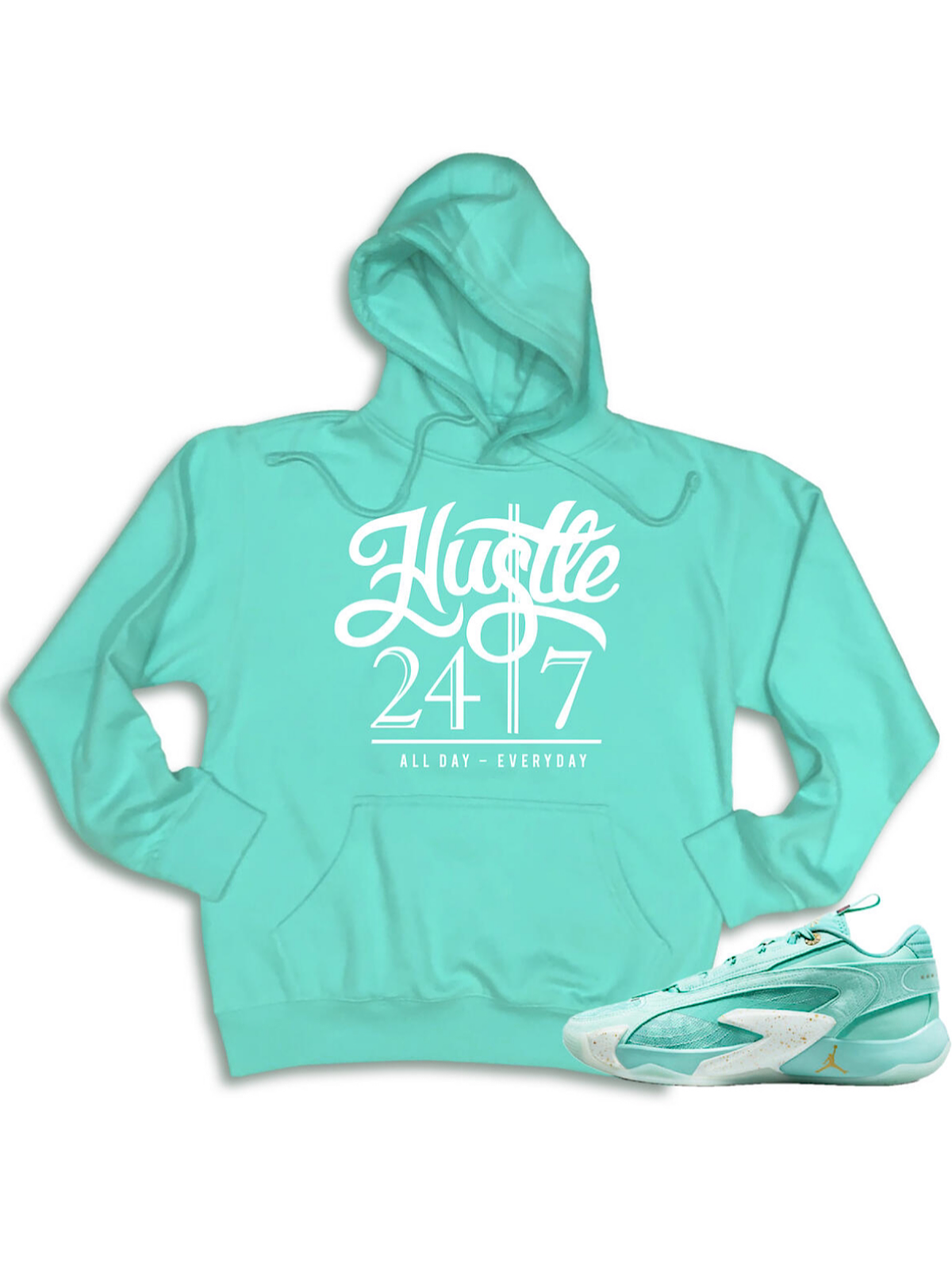 Commerce Hoodie - Hustle 247 - Teal - CH12