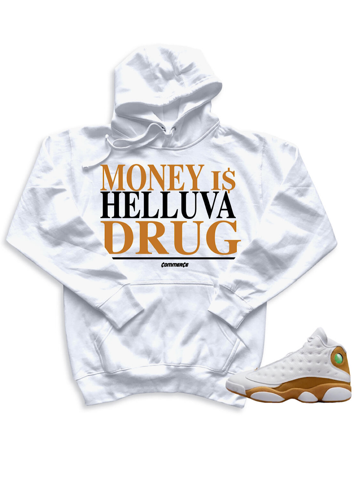 Commerce Hoodie - Helluva - White And Wheat - CH79