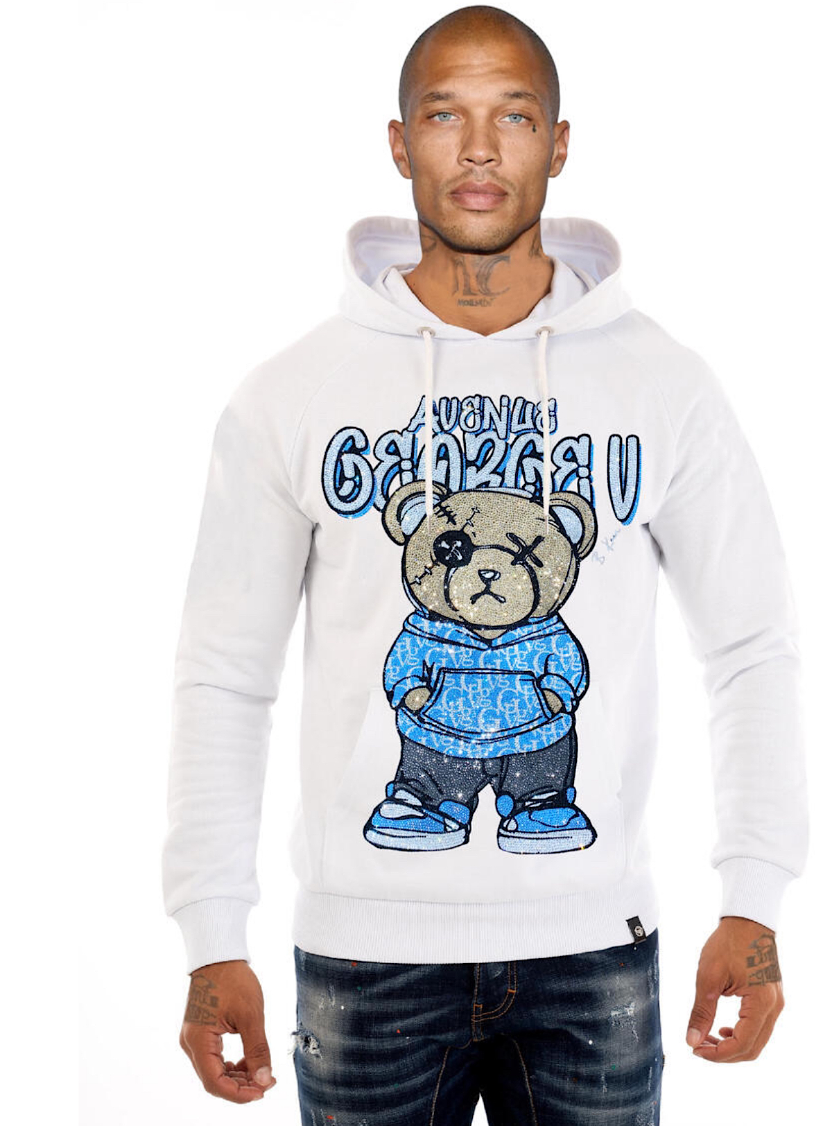 George V Hoodie - Scarred - White - GV2625