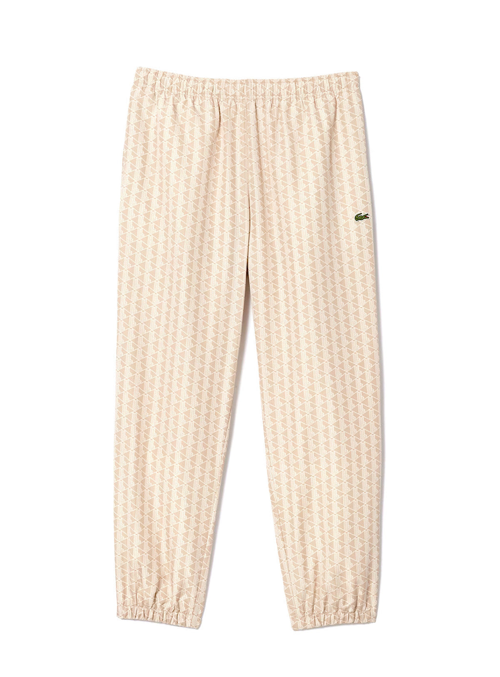 Lacoste Track Pants - Monogram Print - Beige And White - XH1621